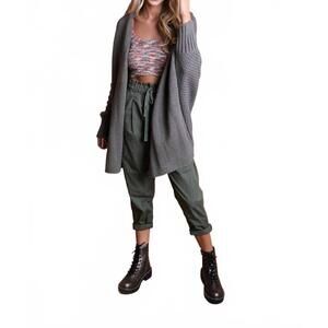 NEW LETO bat sleeve knit cardigan in charcoal